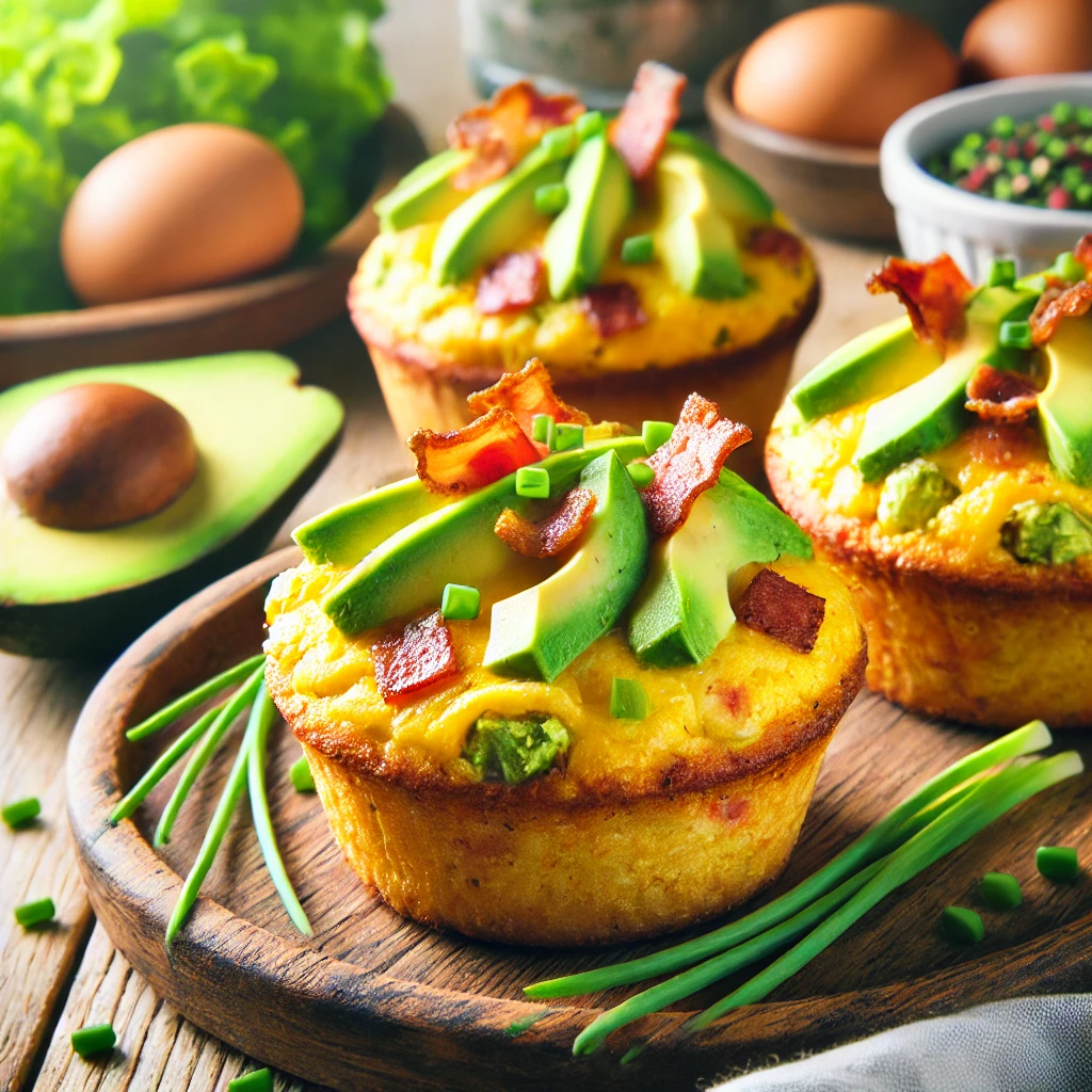 Keto Avocado & Bacon Egg Muffins