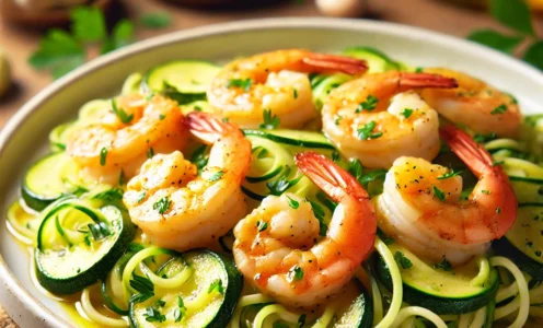 Keto Garlic Butter Shrimp with Zucchini Noodles